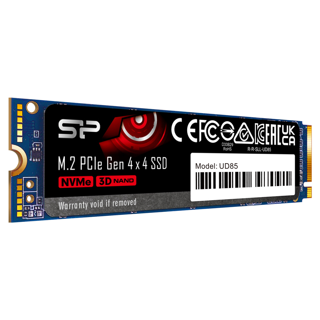 Silicon Power - SSD - UD85 - 2000 GB - SSD form factor M.2 2280 - Solid-state drive interface PCIe Gen4x4 - Read speed 3600 MB/s - Write speed 2800 MB/s