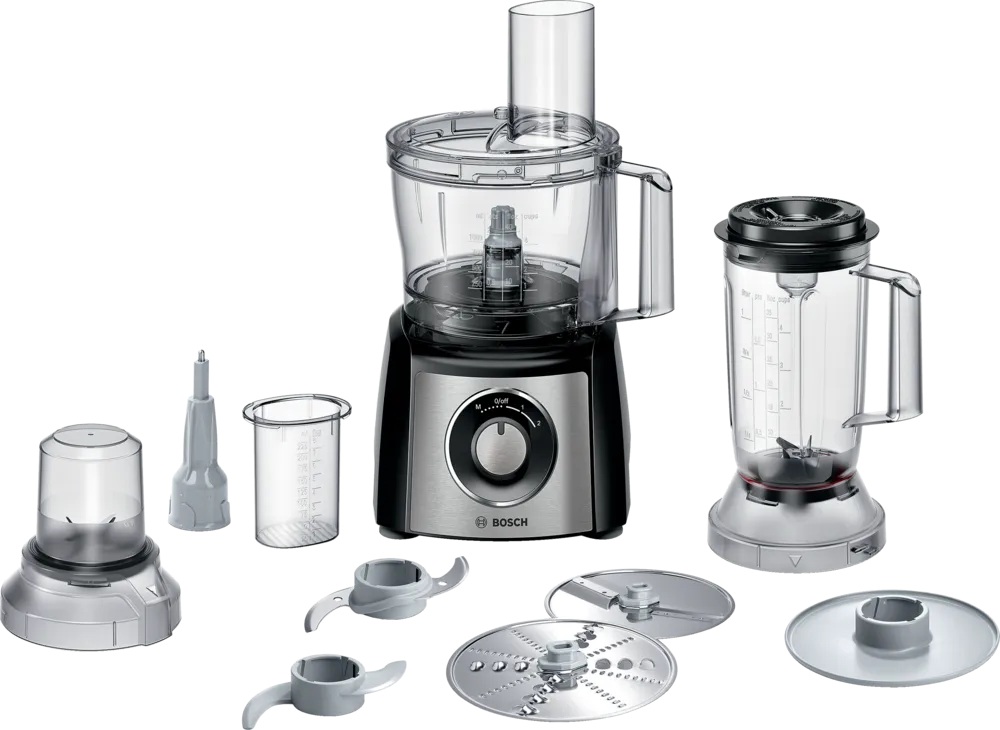 Bosch - Food Processor MultiTalent 3 Plus - MCM3PM386 - 900 W - Number of speeds 2 - Bowl capacity 2.3 L - Black/Stainless steel