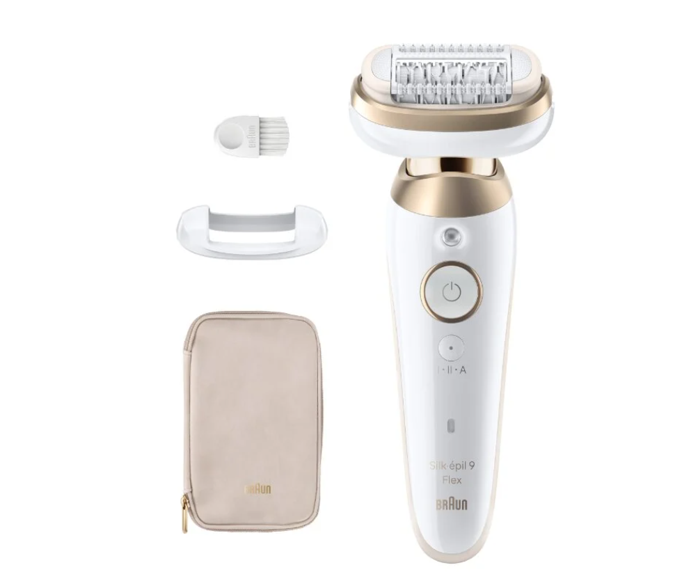 Braun Epilator - 9-011 3D Silk-epil 9 Flex - Operating time (max) 50 min - Number of power levels 2 - Wet & Dry - White/Gold