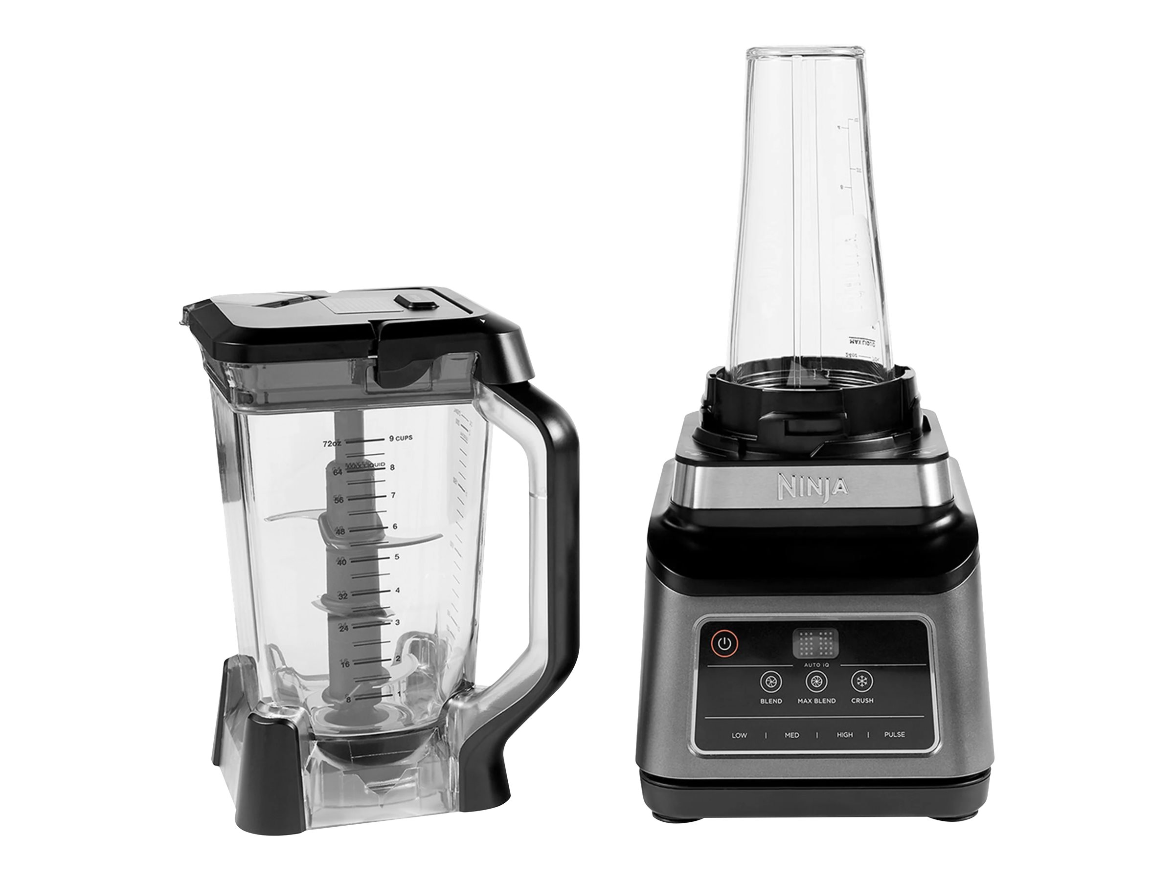 NINJA Mixer Blender 2in1 with Auto IQ - BN750EU - Tabletop - 1200 W - Jar material Plastic - Jar capacity 2.1+0.7 L - Ice crushing - Black/Silver