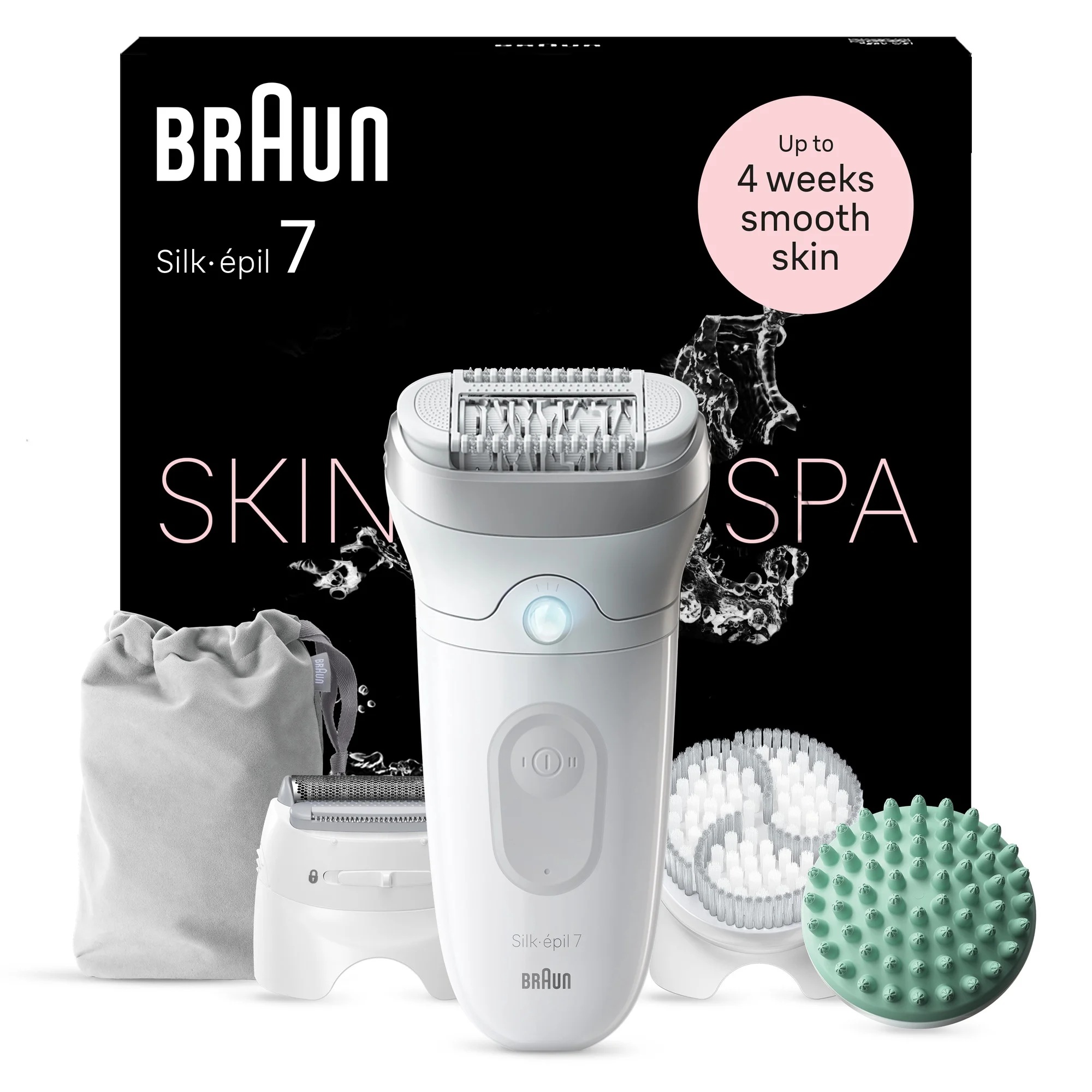 Braun - Epilator - Silk-épil SE7-081 - Operating time (max) 40 min - Number of power levels 1 - Wet & Dry - White