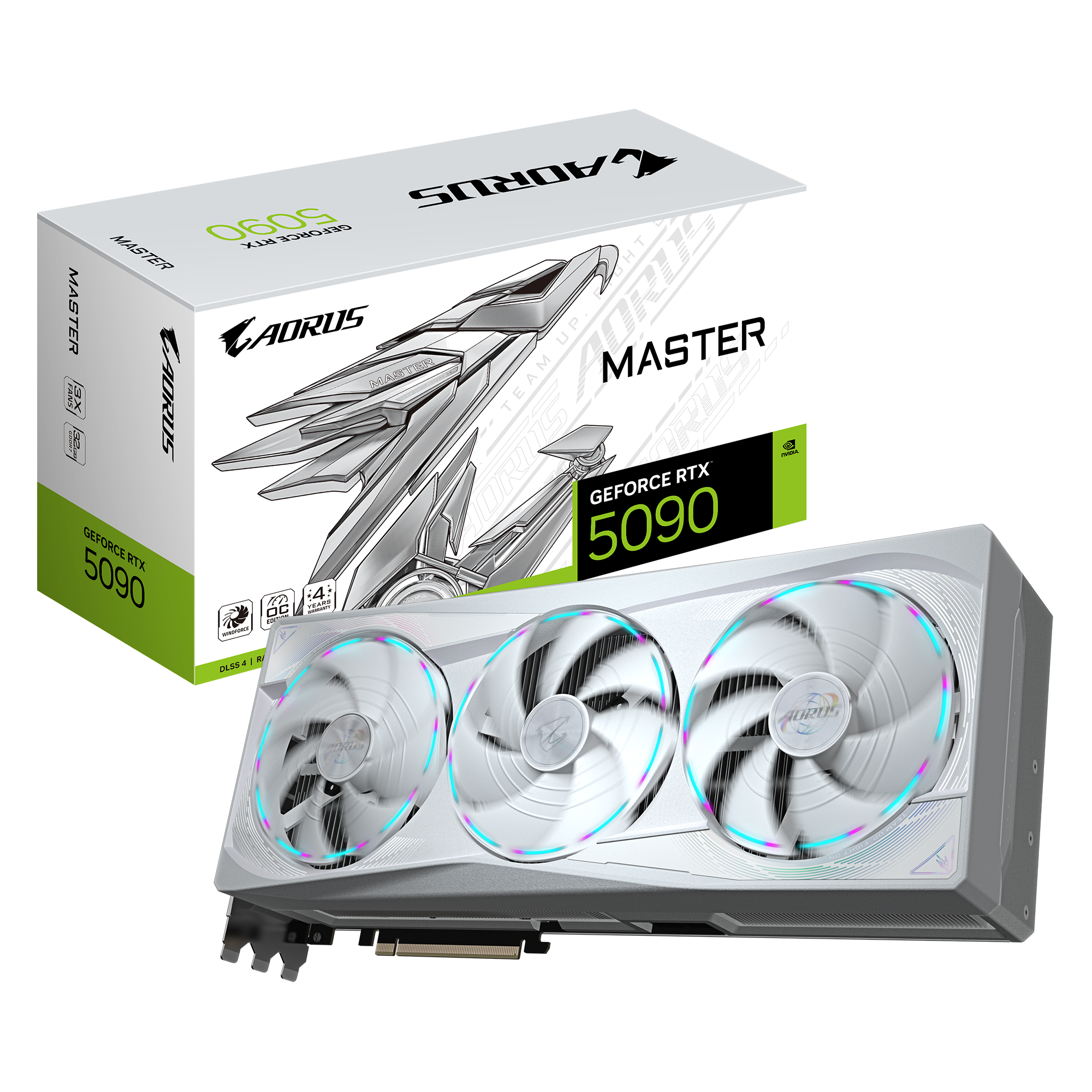 Gigabyte AORUS GeForce RTX 5090 MASTER ICE 32G - NVIDIA - 32 GB - GeForce RTX 5090 - GDDR7 - HDMI ports quantity 1 - PCI-E 5.0