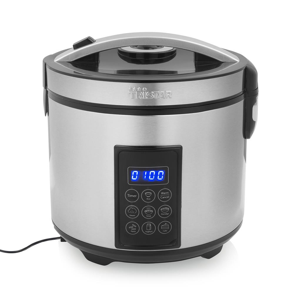 Tristar Digital Rice and Steam Cooker - RK-6138 - 900 W - 2.2 L - Number of programs 7 - Grey