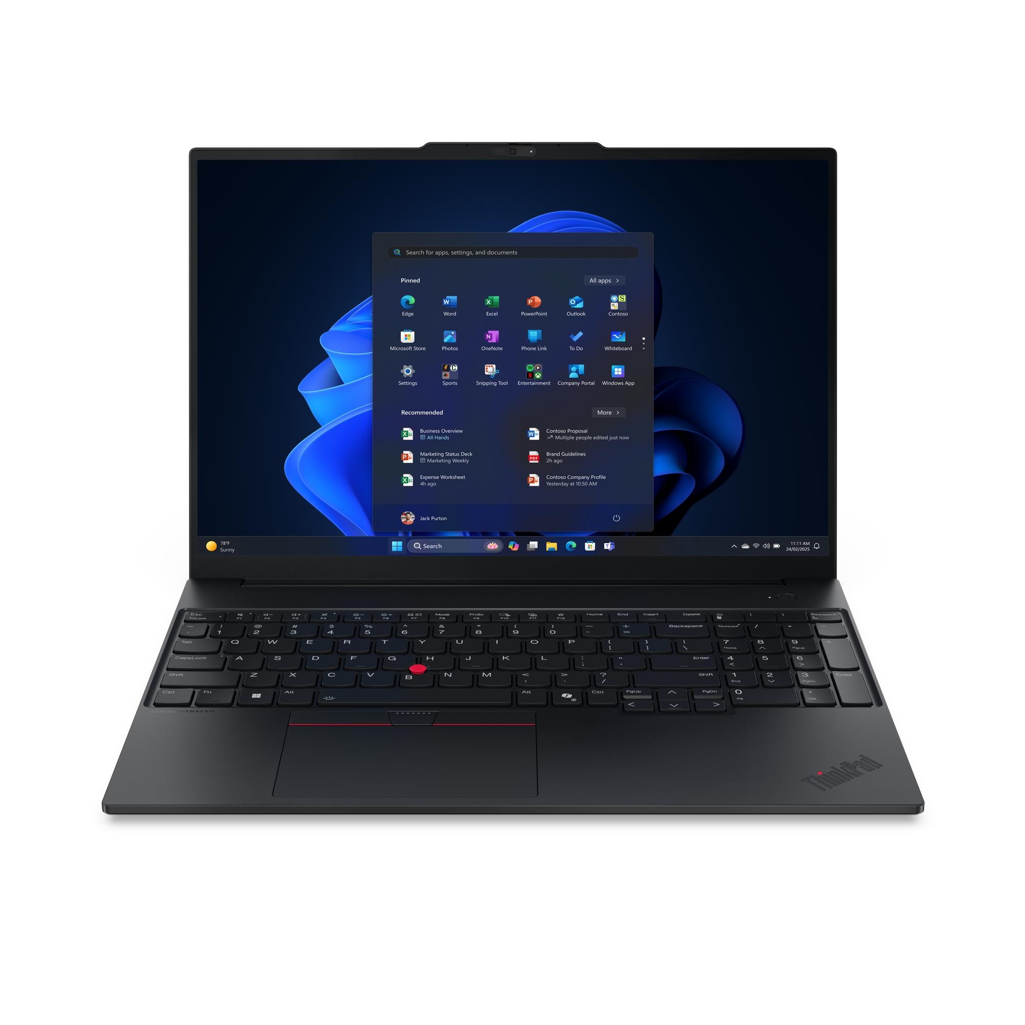 Lenovo ThinkPad E16 G3 Intel - Black - 16 " - IPS - WUXGA - 1920 x 1200 pixels - Anti-glare - Intel Core Ultra 5 - 225U - 16 GB - SO-DIMM DDR5 - Solid-state drive capacity 512 GB - Intel Graphics - Windows 11 Pro - 802.11ax - Bluetooth version 5.3 - Keybo