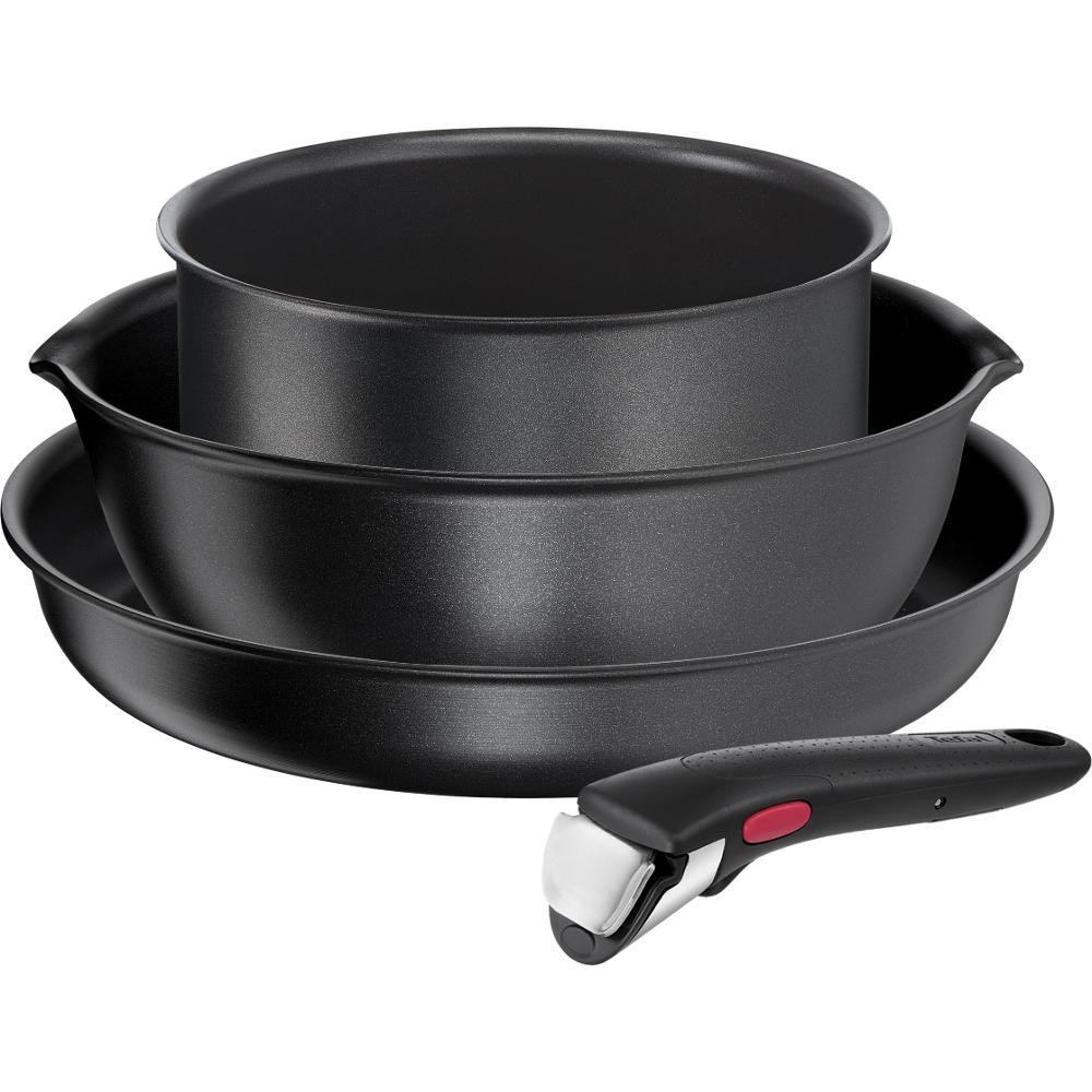 TEFAL Pots and pans set, 4 pcs - L7629453 Ingenio Daily Chef - Frying - Diameter 18/22/26 cm - Suitable for induction hob - Removable handle