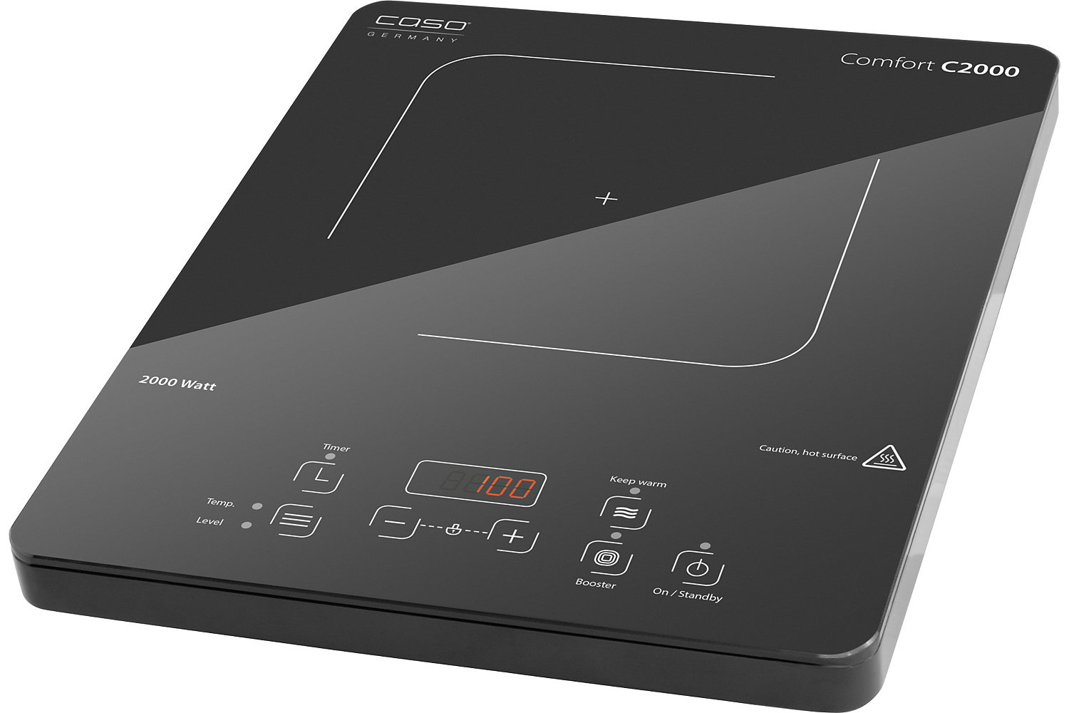 Caso - Free standing table hob - Comfort C2000 - Number of burners/cooking zones 1 - Sensor - Black - Induction