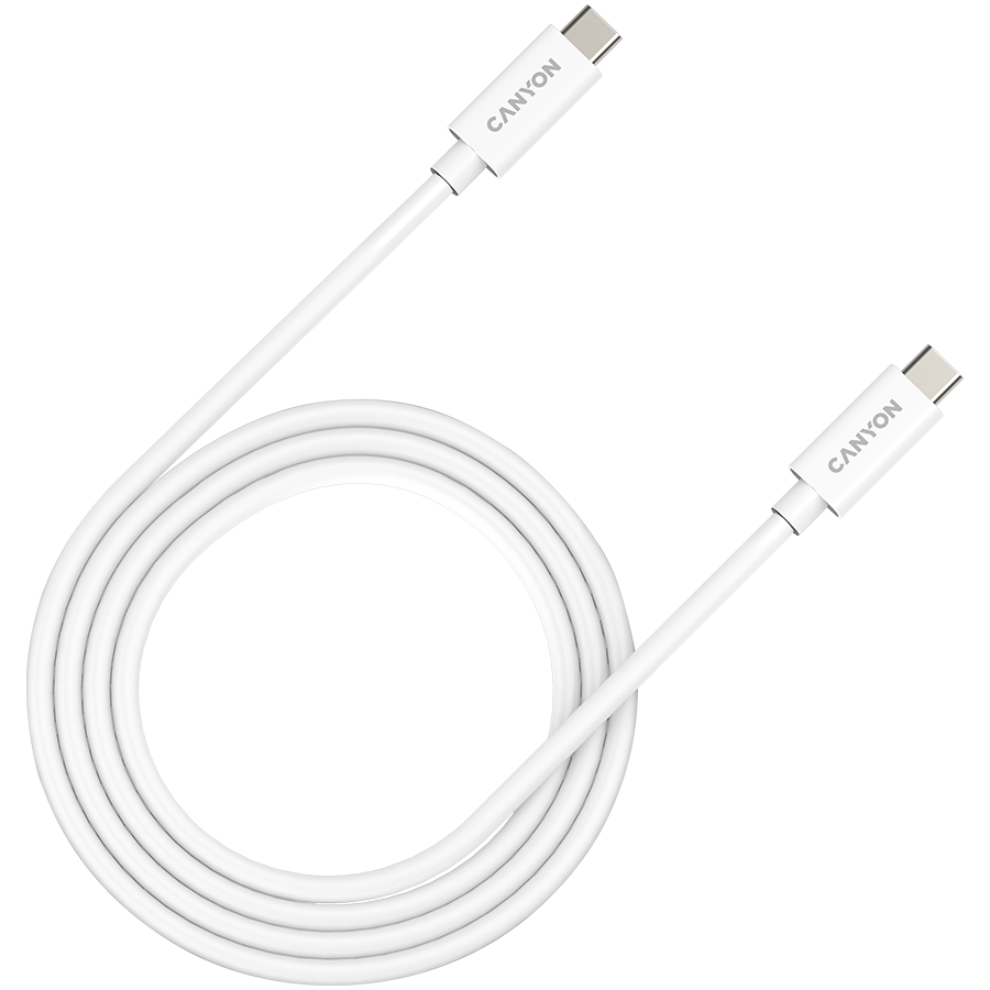 CANYON UC-44, cable, U4-CC-5A1M-E, USB4 TYPE-C to TYPE-C cable assembly 40G 1m 5A 240W(ERP) with E-MARK, CE, ROHS, white