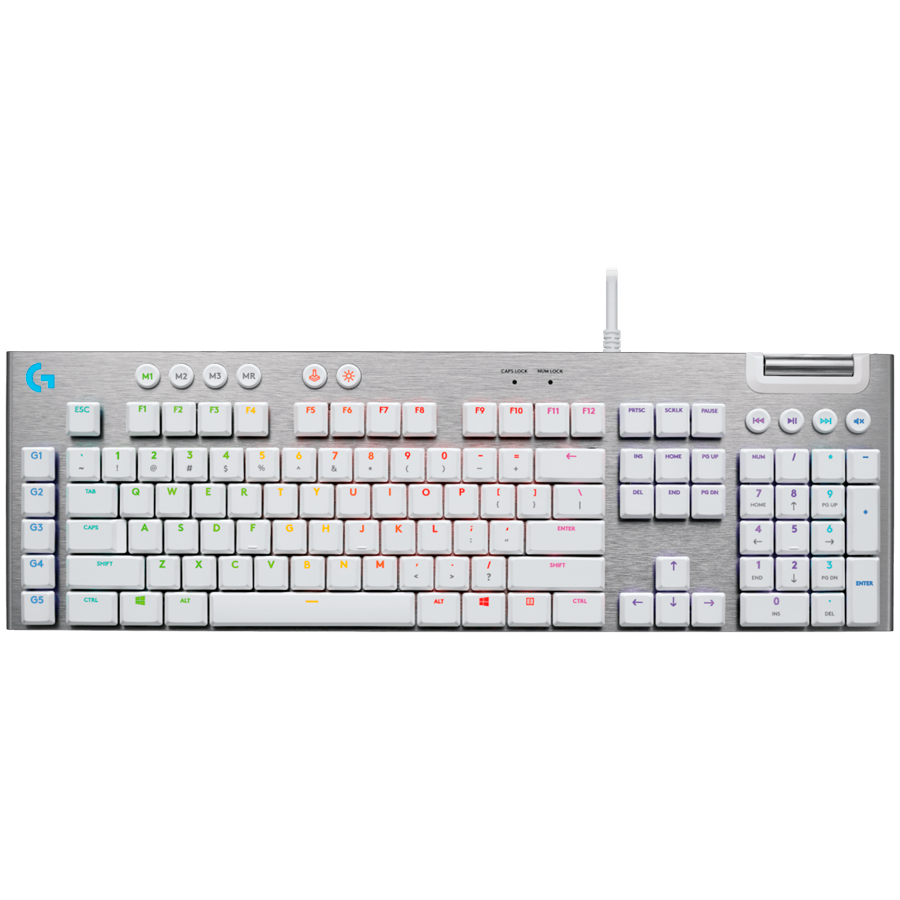 LOGITECH G815 LIGHTSPEED RGB Mechanical Gaming Keyboard – GL Tactile - WHITE - PAN - USB - NORDIC-613 - TACTILE SWITCH