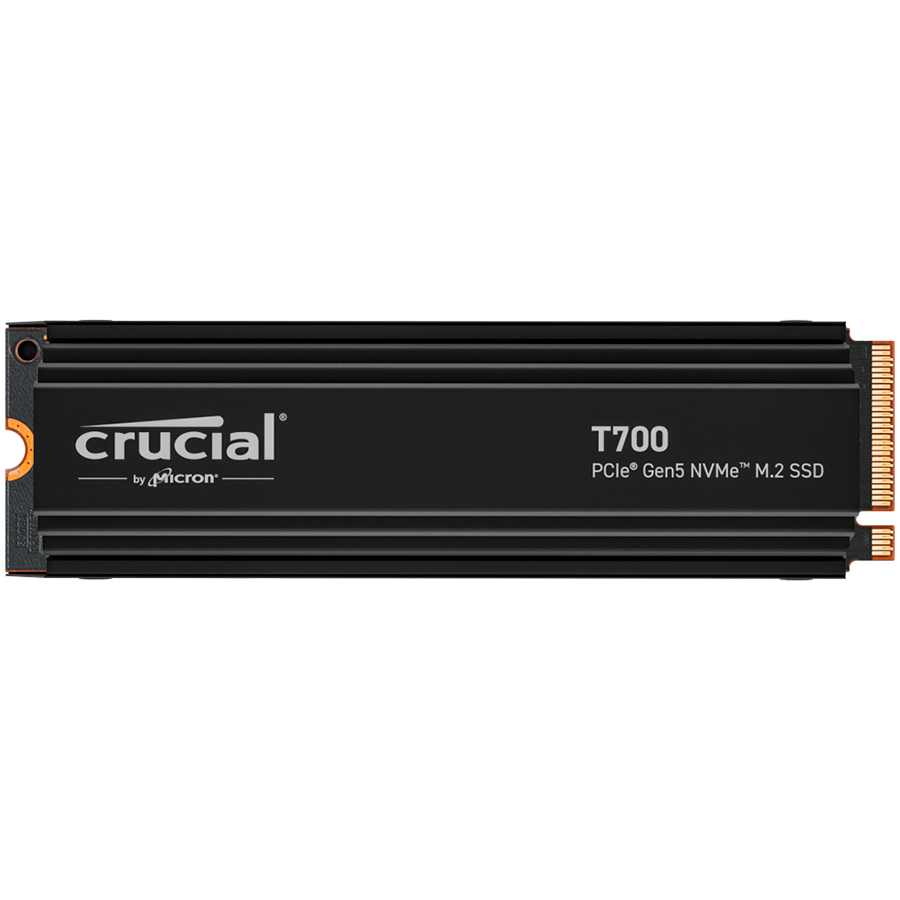 Crucial T700 1TB PCIe Gen5 NVMe M.2 SSD with heatsink