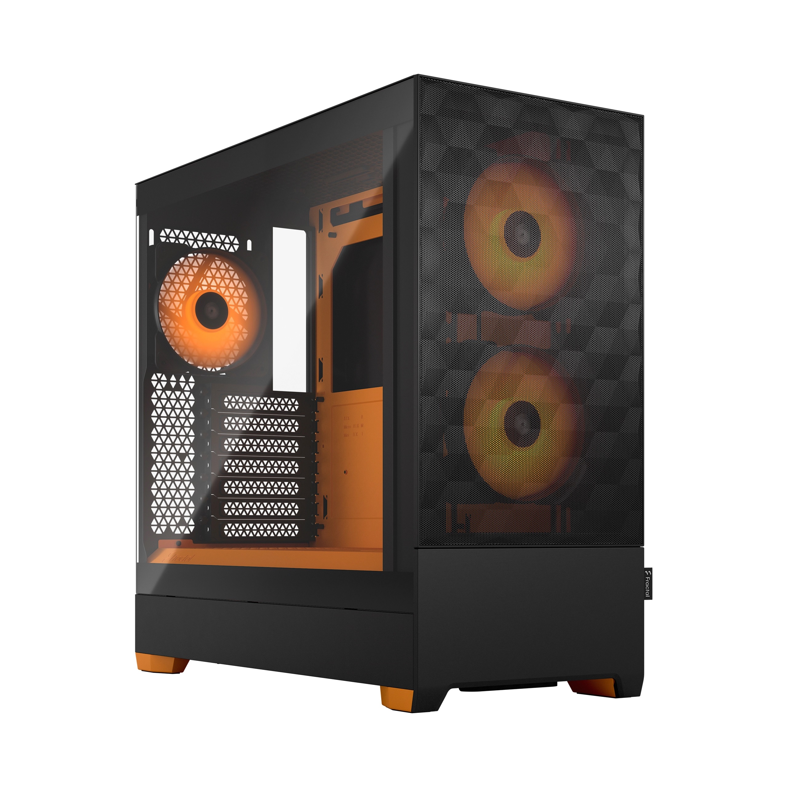 Fractal Design - Pop Air RGB - Side window - Orange Core TG Clear Tint - ATX, mATX, Mini ITX - ATX
