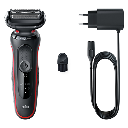 Braun - Shaver - 51-R1000s - Operating time (max) 50 min - Wet & Dry - Black/Red