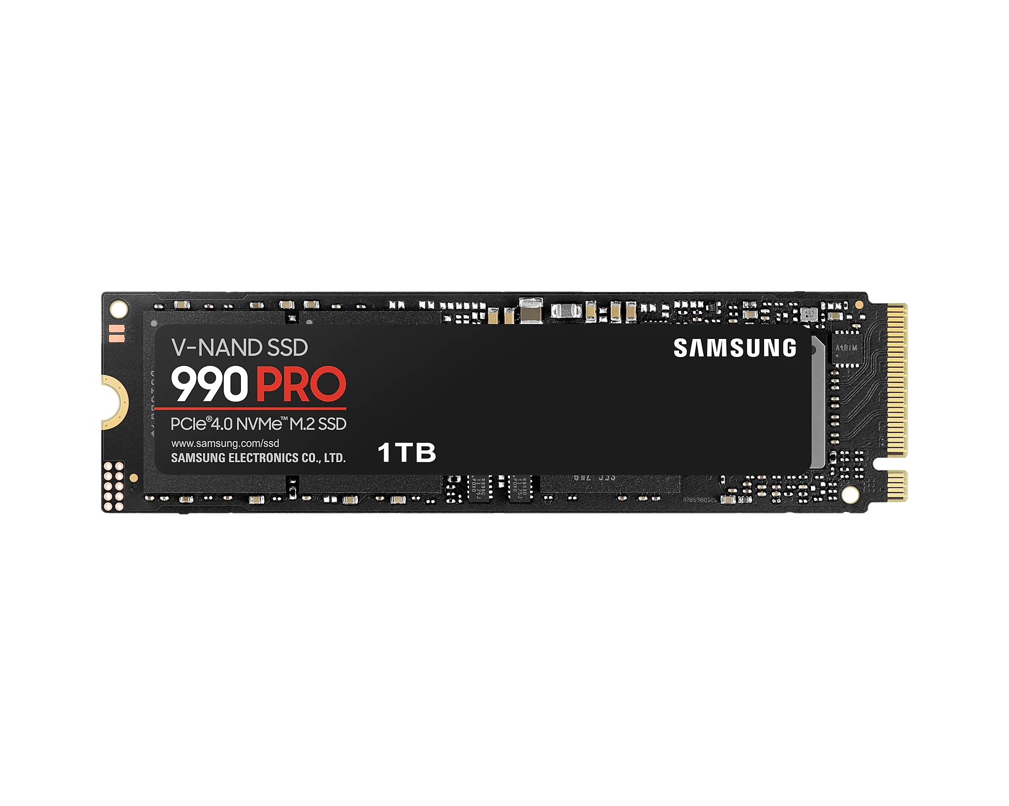 Samsung - 990 PRO - 1000 GB - SSD form factor M.2 2280 - Solid-state drive interface PCIe Gen4x4 - Read speed 7450 MB/s - Write speed 6900 MB/s