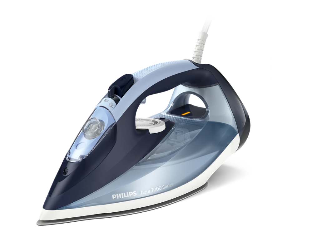 Philips Steam Iron - DST7020/20 - Steam Iron - 2800 W - Water tank capacity 300 ml - Continuous steam 50 g/min - Steam boost performance 250 g/min - Blue
