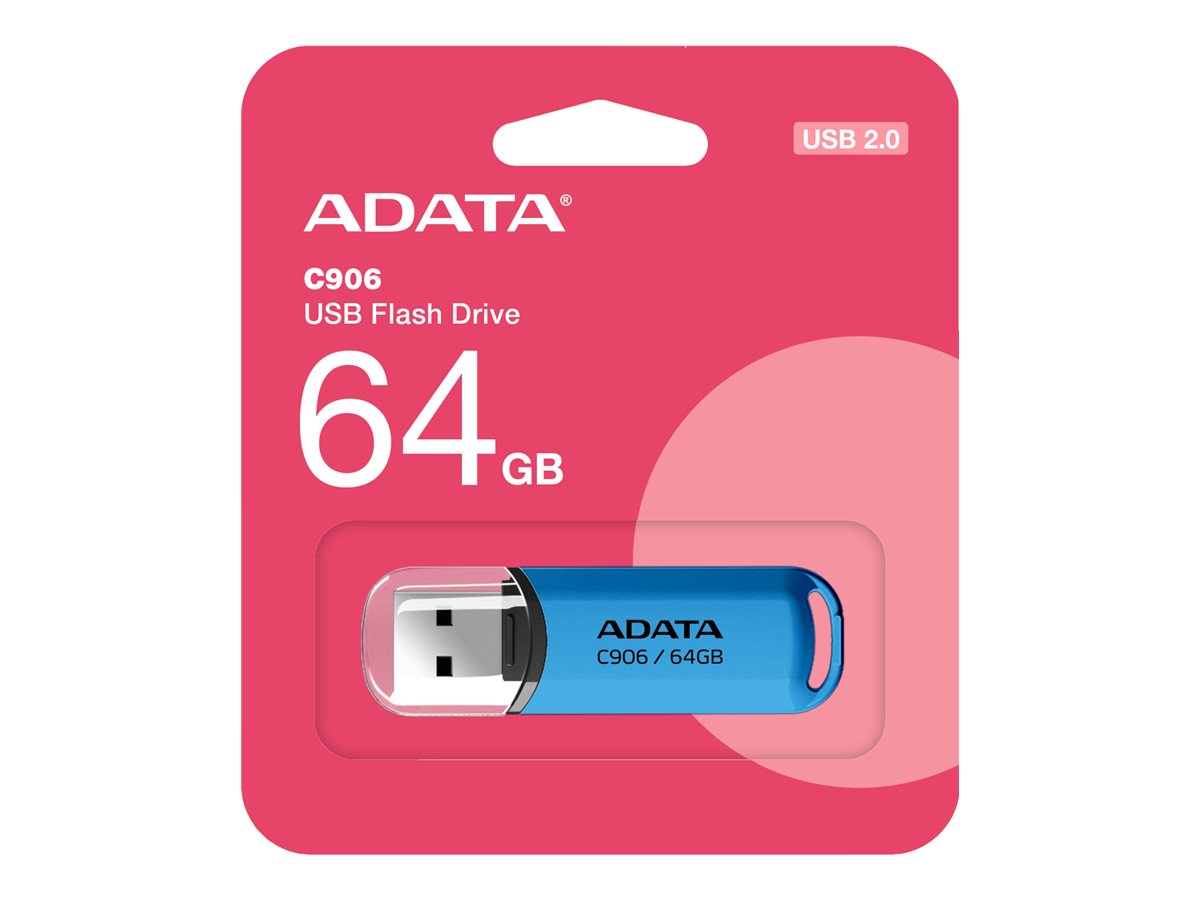 ADATA - USB Flash Drive - C906 - 64 GB - USB 2.0 - Blue
