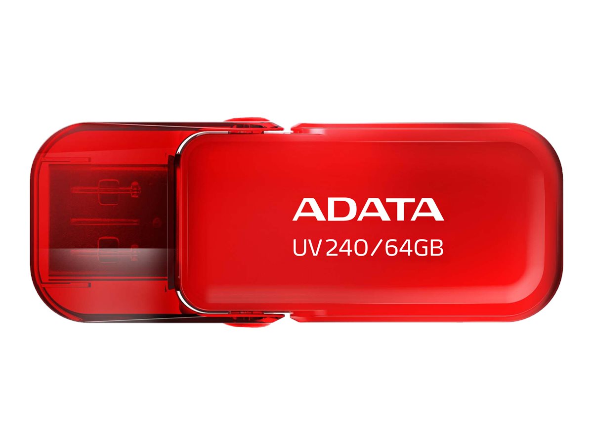 ADATA - USB Flash Drive - UV240 - 64 GB - USB 2.0 - Red