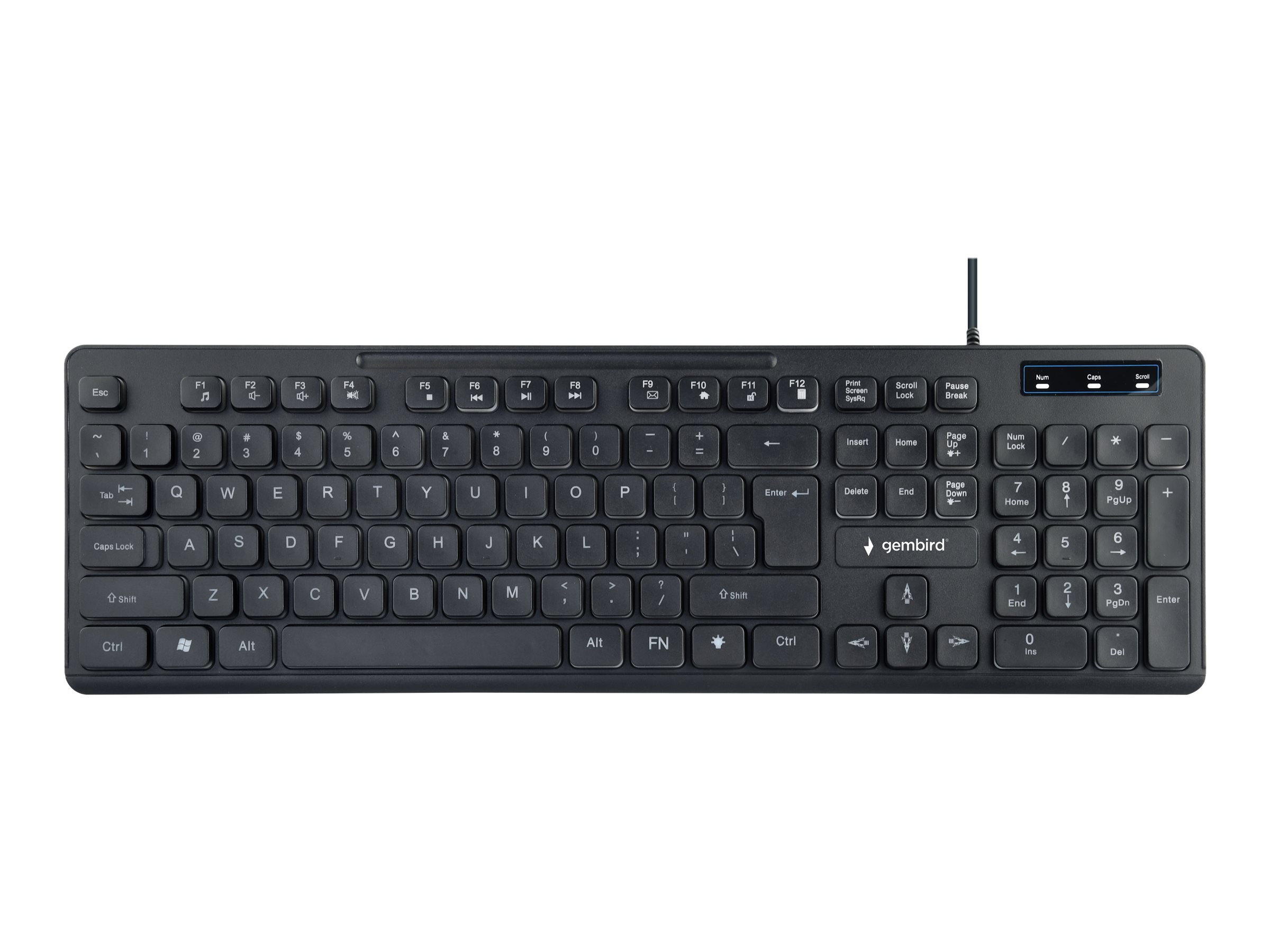 Gembird - "Rainbow" Backlight Multimedia Keyboard - KB-UML-02 - Keyboard - Wired - US - N/A - Black