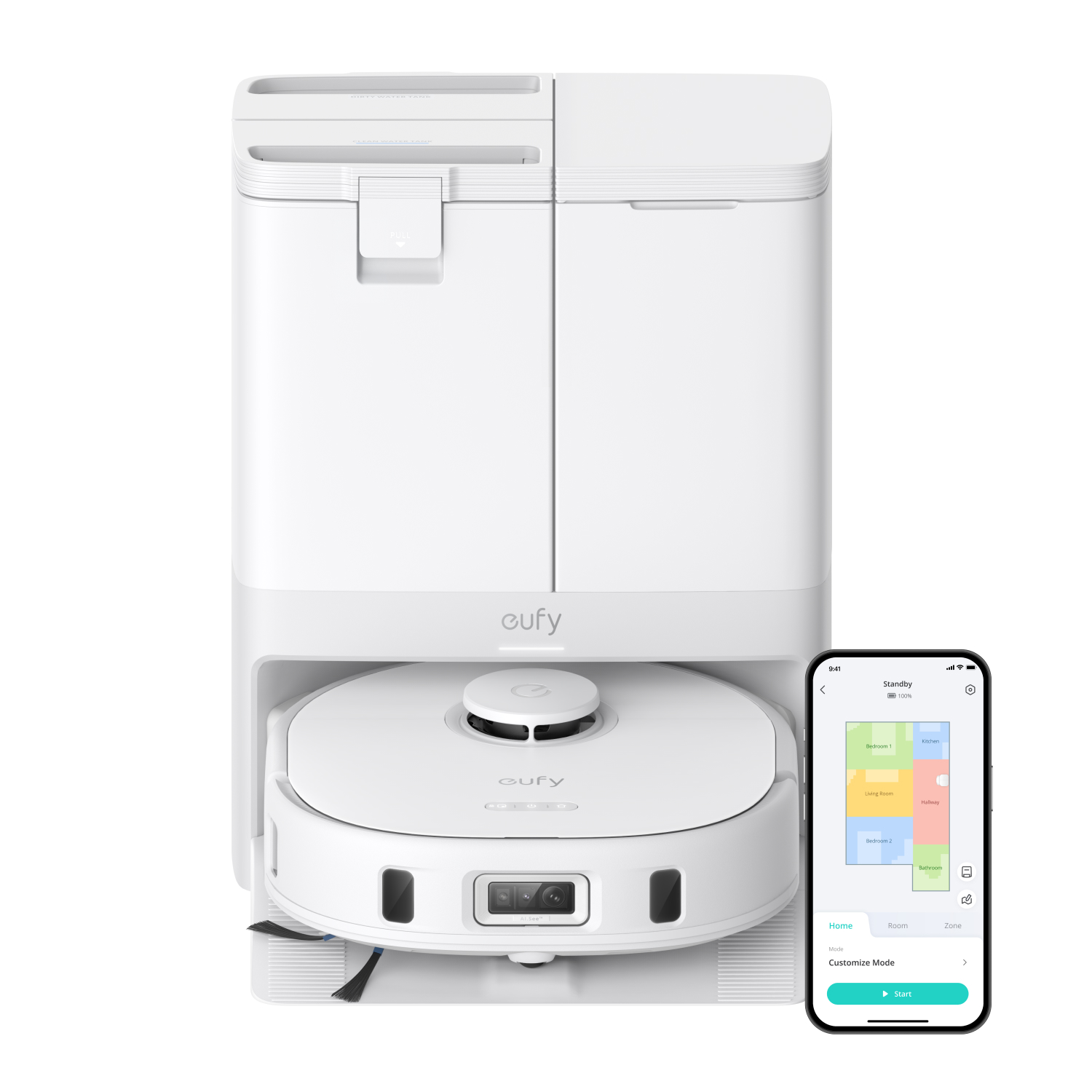 Anker Eufy - Robot Vacuum Cleaner - X10 Pro Omni - Wet&Dry - 5200 mAh - Dust capacity 2.5 L - 8000 Pa - White