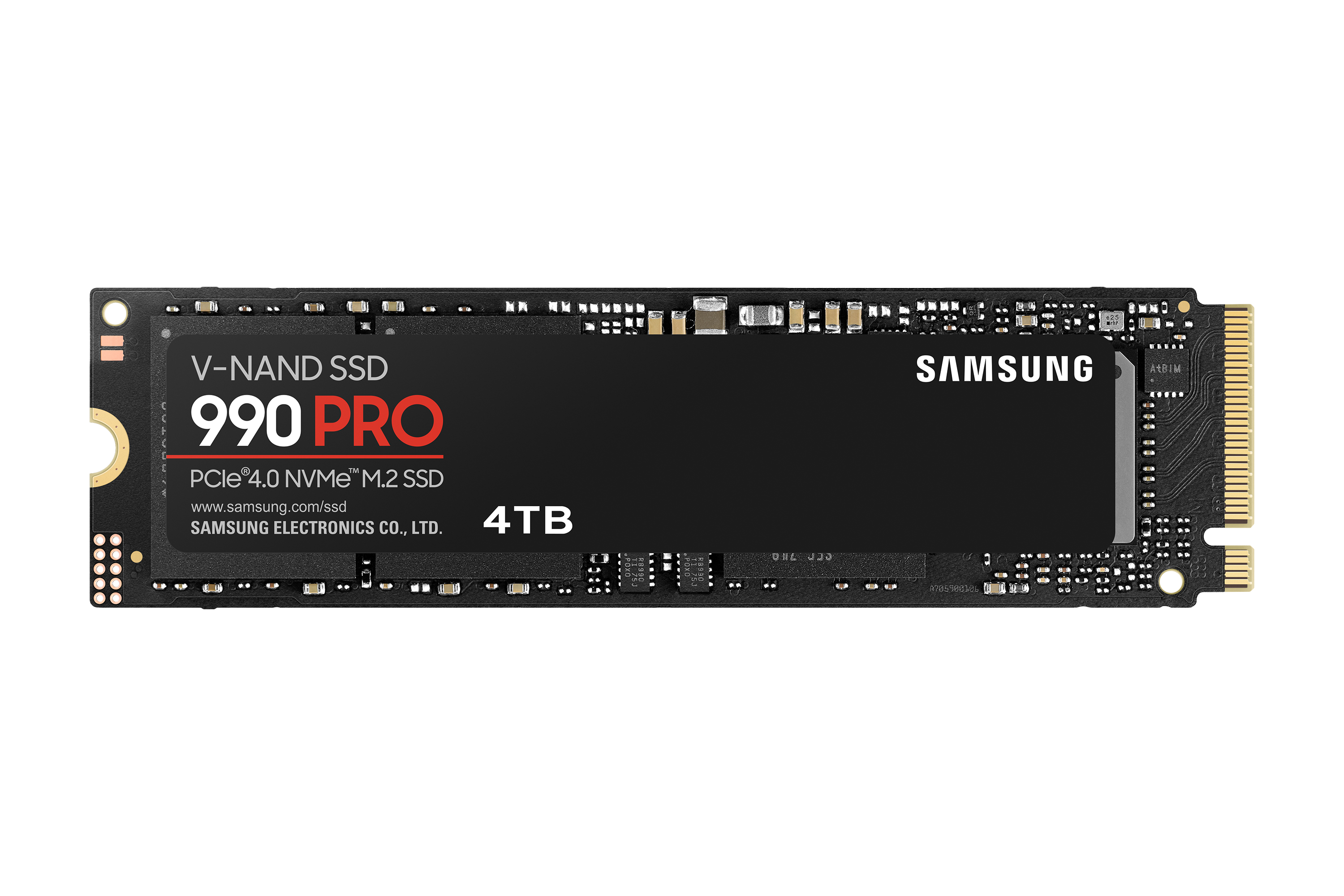 Samsung - 990 PRO - 4000 GB - SSD form factor M.2 2280 - Solid-state drive interface NVMe - Read speed 7450 MB/s - Write speed 6900 MB/s
