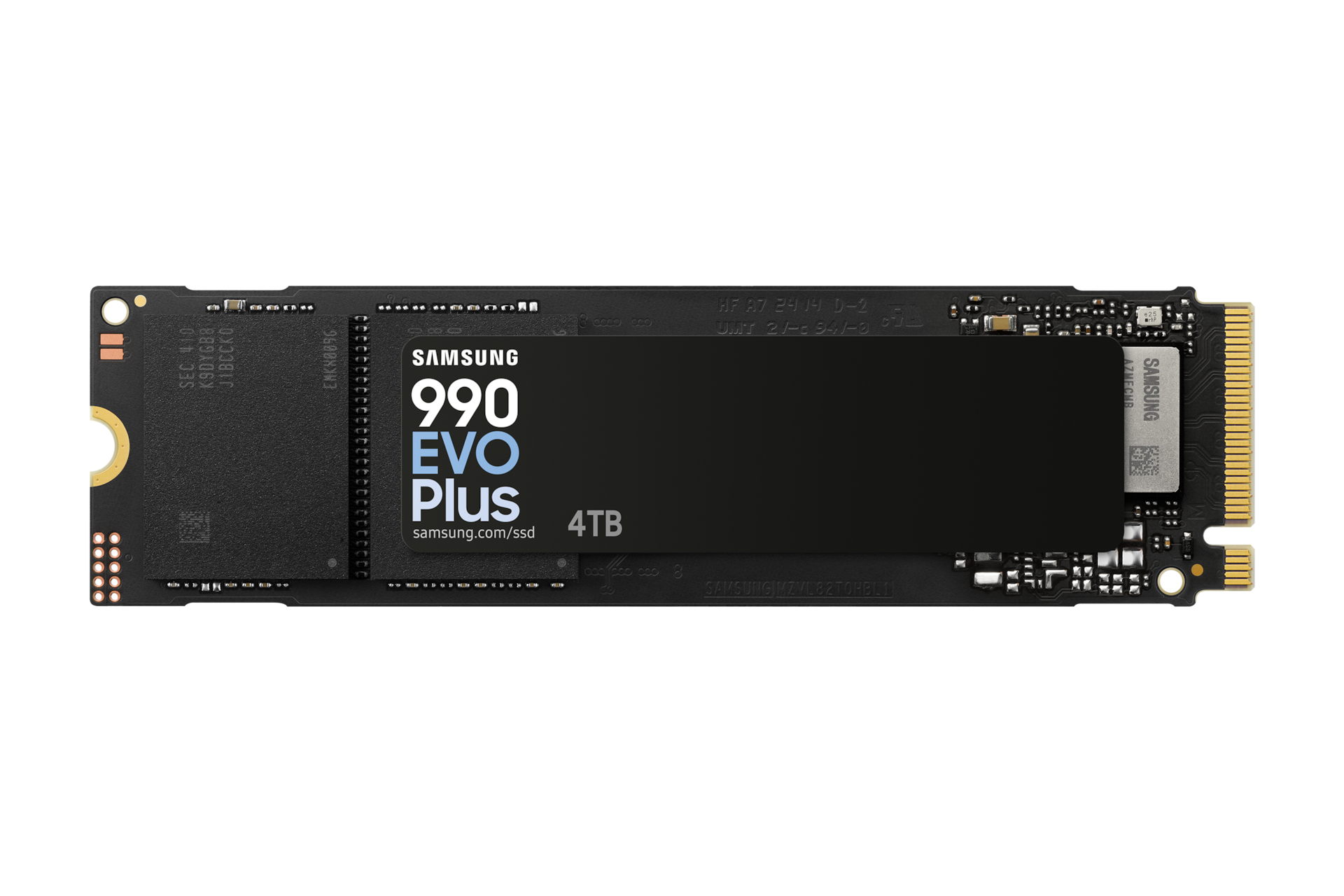 Samsung 990 EVO Plus - 4000 GB - SSD form factor M.2 2280 - Solid-state drive interface PCIe 4.0 x4/5.0 x2 NVMe 2.0 - Read speed 7250 MB/s - Write speed 6300 MB/s