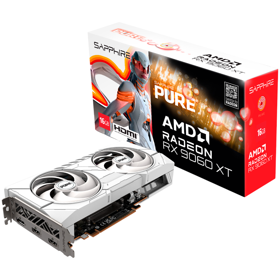 Graphics Card|SAPPHIRE|AMD Radeon RX 9060 XT|16 GB|GDDR6|128 bit|Dual Slot Fansink|11350-02-20G
