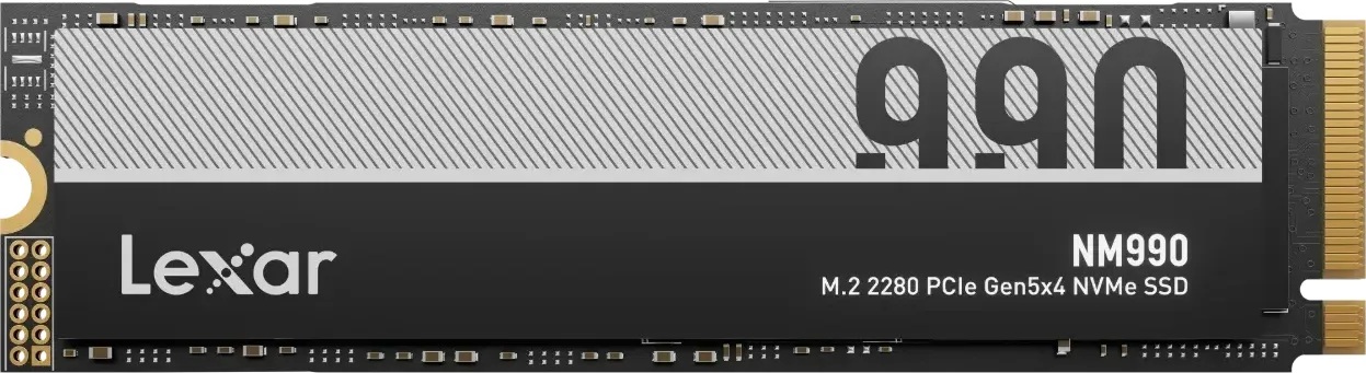 Lexar SSD - NM990 - 4000 GB - SSD form factor M.2 2280 - Solid-state drive interface PCIe Gen 5x4 - Read speed 14000 MB/s - Write speed  11000 MB/s