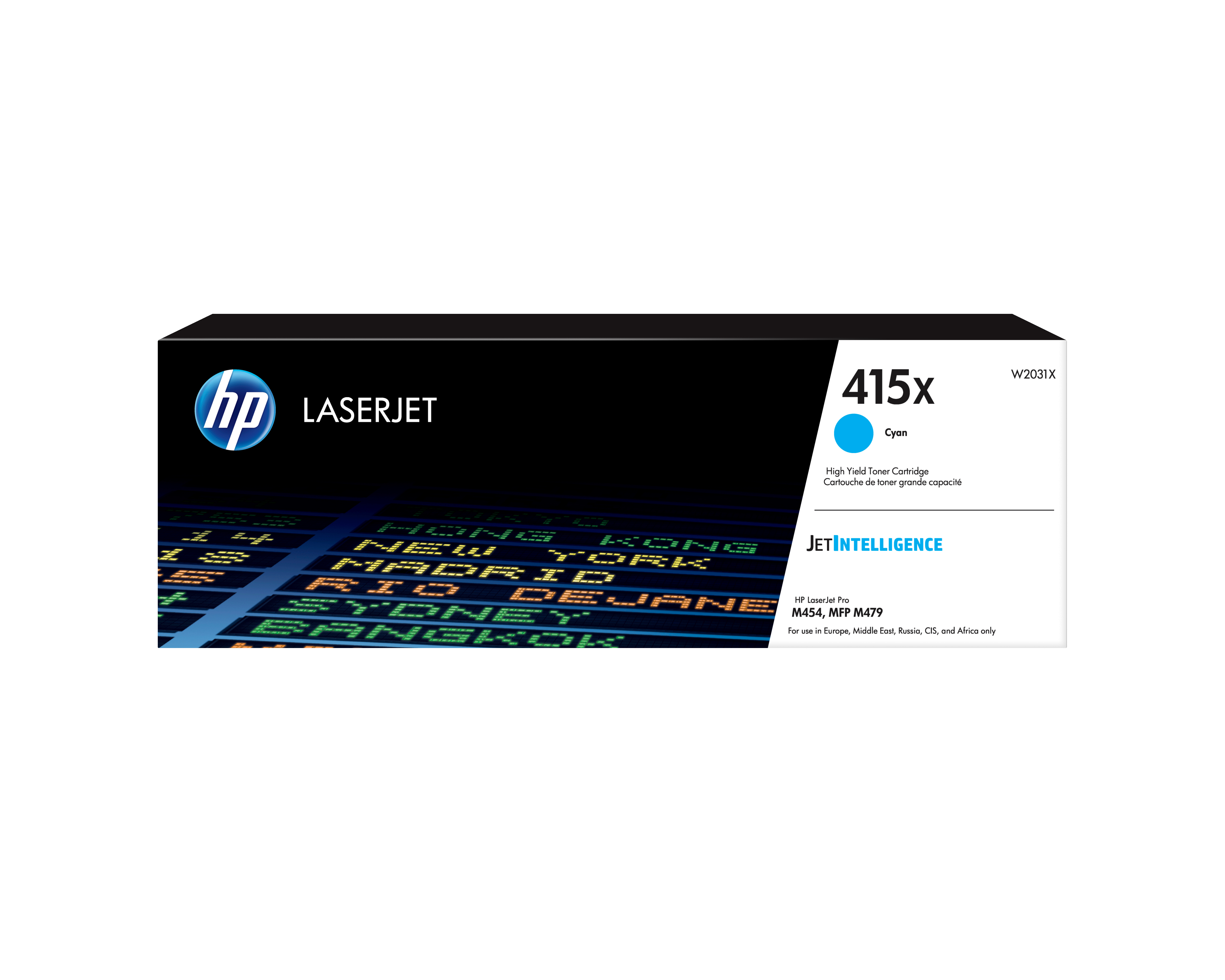 HP 415X High Capacity Cyan Laser Toner Cartridge, 6000 pages, for HP Color LaserJet Pro M454, M479