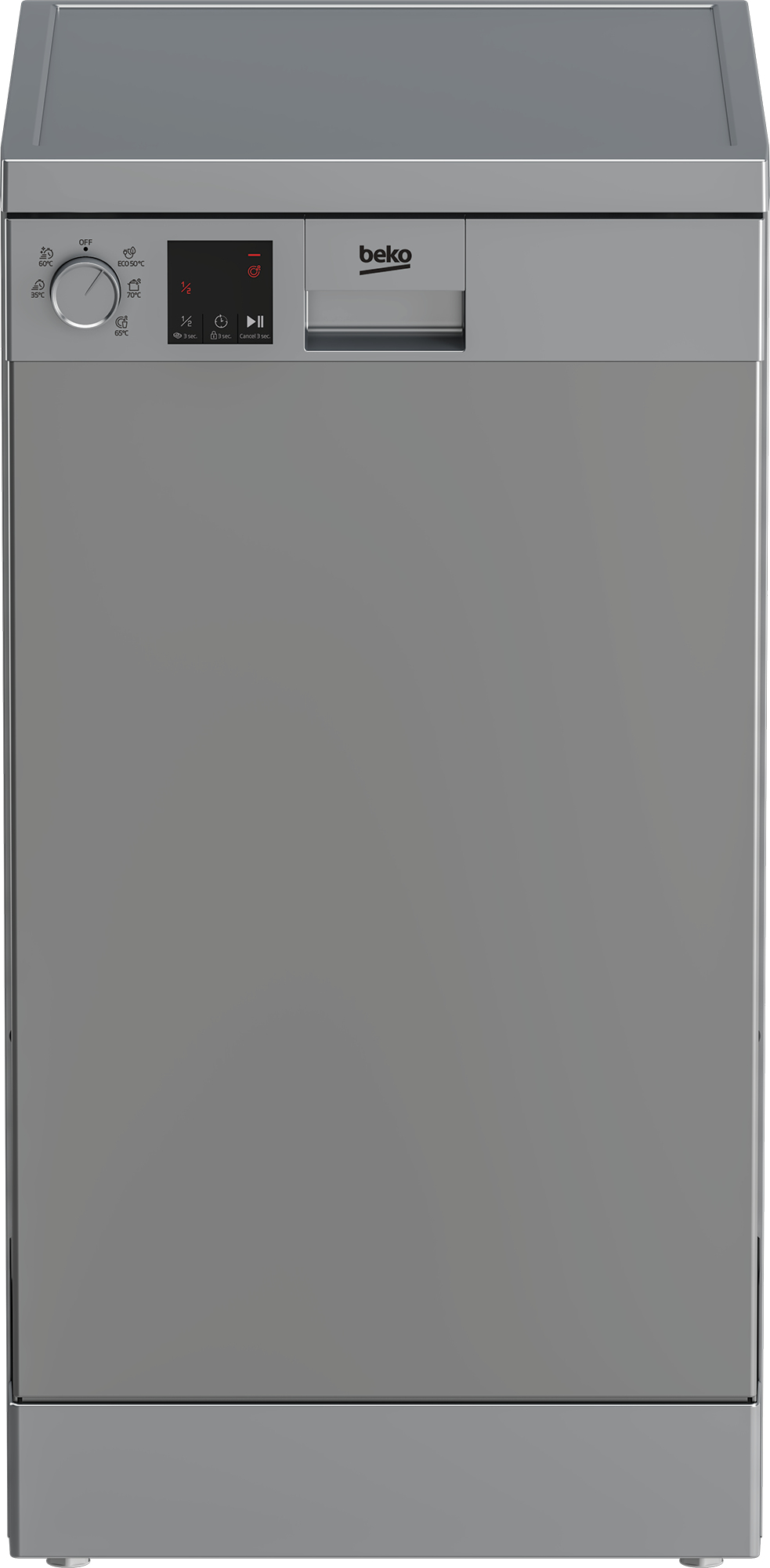 BEKO Free standing Dishwasher DVS05024S, Energy class E (old A++), 45 cm, 5 programs, Silver