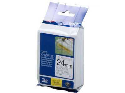Brother - TZe-S251 Strong Adhesive Laminated Tape - Black on White - TZe - 8 m - 2.4 cm