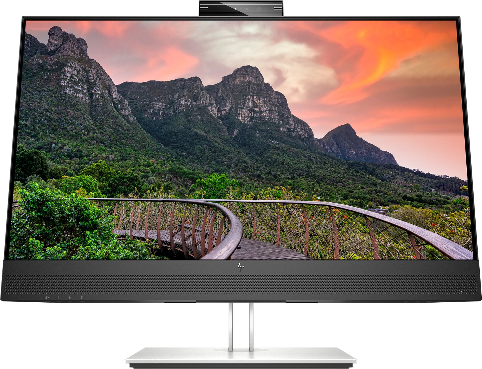 HP E27m G4 QHD Charging Conferencing Monitor - 27" 2560x1440 QHD 300-nit 75Hz AG, IPS, USB-C(65W)/HDMI/DisplayPort Daisy-Chain, 4x USB-A, speakers, 5MP webcam, RJ-45 LAN, height adjustable/tilt/swivel/pivot, 3 years