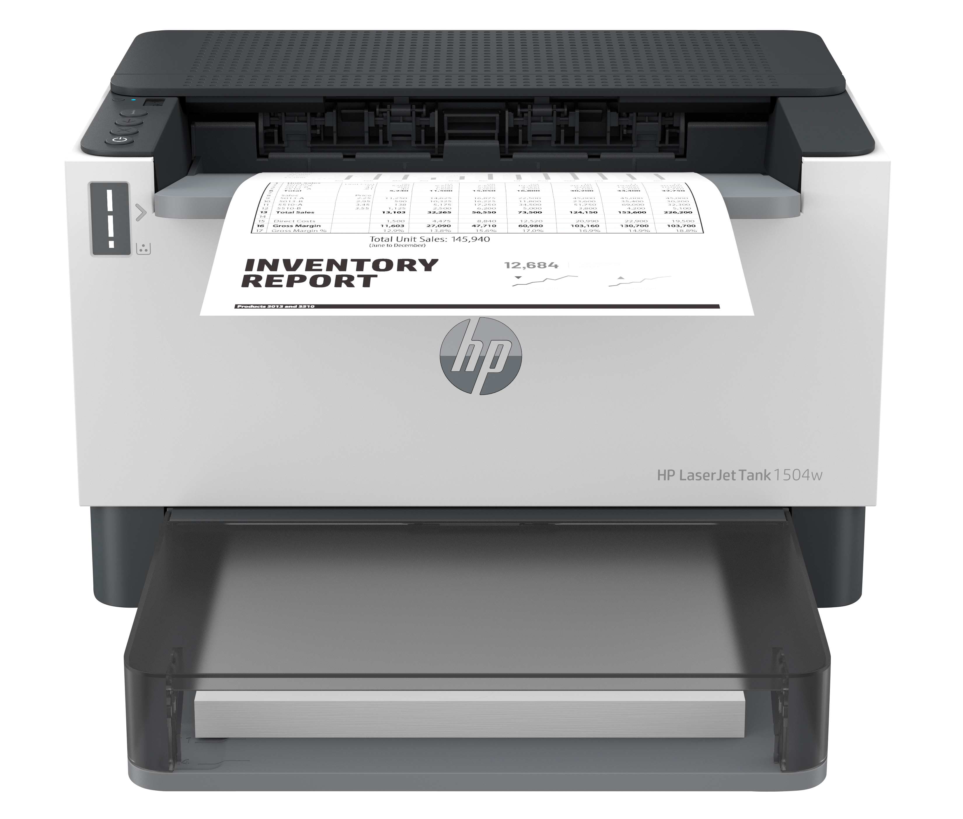 HP LaserJet Tank 1504w Printer - A4 Mono Laser, Print, Wifi, 23ppm, 250-2500 pages per month (replaces Neverstop)