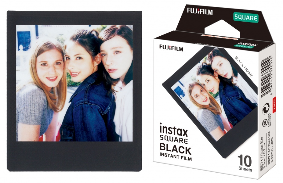 Fujifilm - Instax Square Instant Film Black - Glossy - Quantity 10