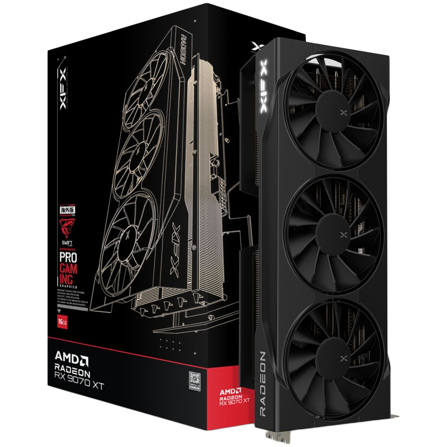 XFX Swift AMD Radeon RX 9070XT Triple Fan 16GB GDDR6 256-bit HDMI 3xDP