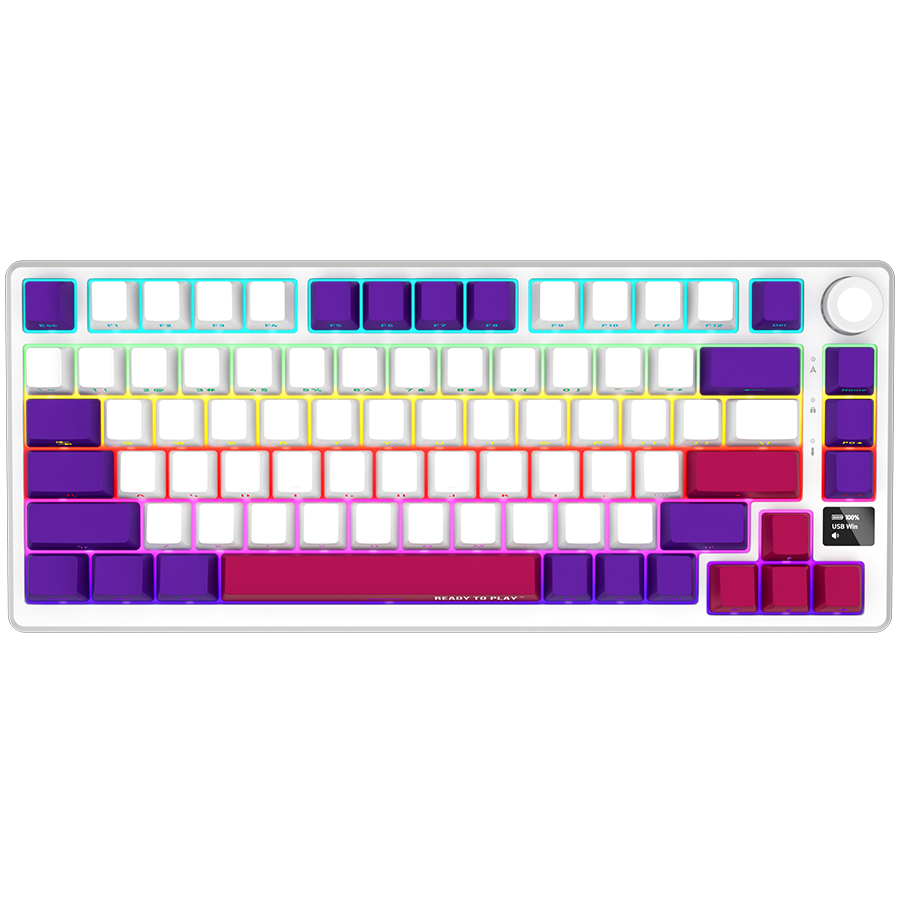 LORGAR KBP7075W, Wireless 75% Mechanical Gaming Keyboard Pro, White, EN layout