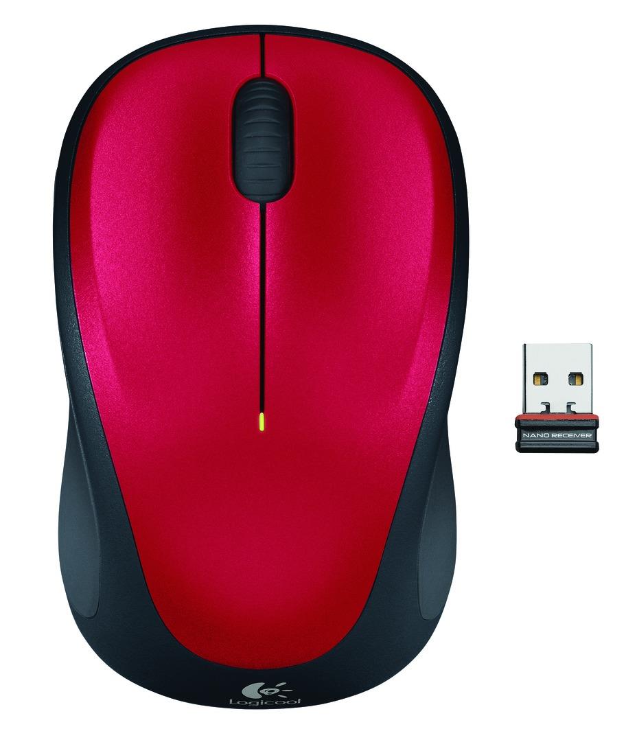 MOUSE USB OPTICAL WRL M235/RED 910-002496 LOGITECH