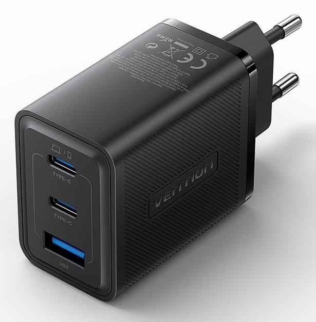 MOBILE CHARGER WALL 65W USB/3P BLACK FERB0-EU VENTION