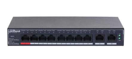 Switch|DAHUA|DH-SG4010P|Switch layer L2|10xRJ-45 ports|RJ-45 Ports Type Gigabit Ethernet (10/100/1000)|8xPower over Ethernet (PoE) ports quantity|Total Power over Ethernet (PoE) budget 110 W|SG4010P