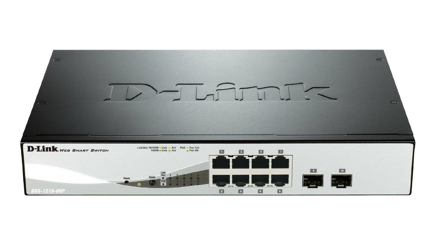 D-Link - DGS-1210 Series Smart Managed Gigabit Switches - DGS-1210-08P - Managed L2 - Desktop/Rackmountable