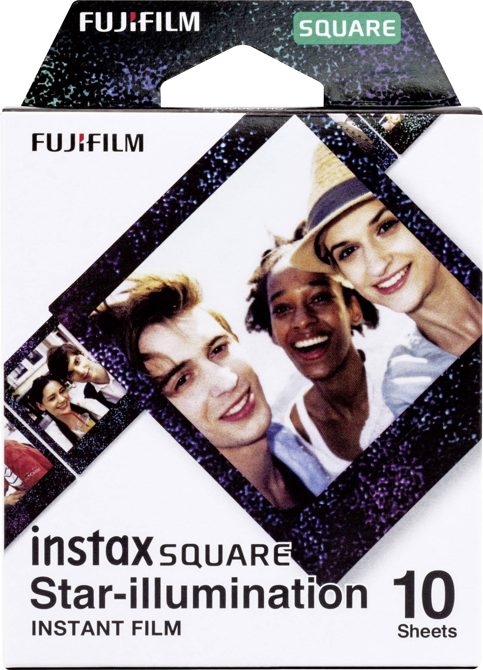 Fujifilm - Instax Square star Illumination Instant film (10pl) - 86 x 72 mm - Print Size: 86mm x 72mm, Image size: 62mm x 62mm - Quantity 10