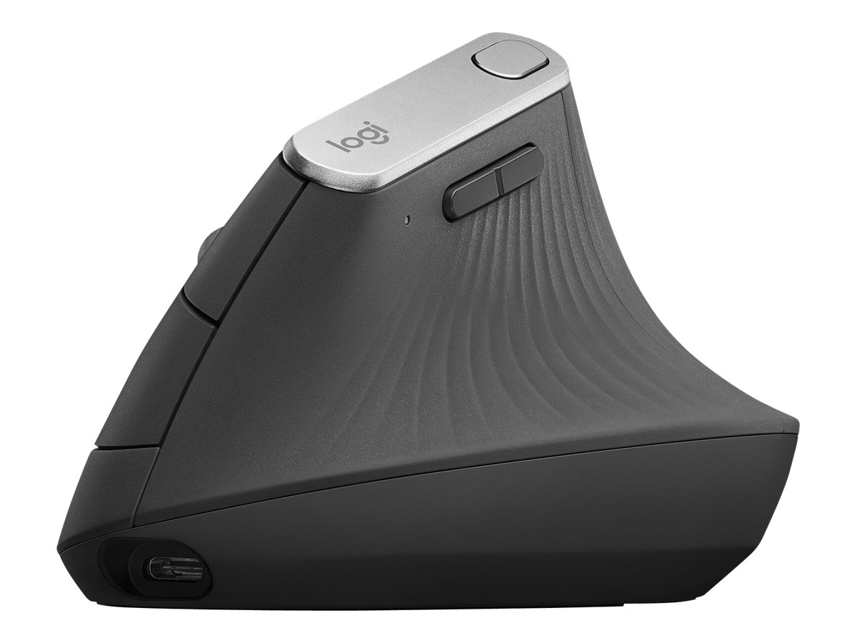 Logitech - Ergonomic Mouse - MX VERTICAL - Wireless - USB, Bluetooth - Graphite
