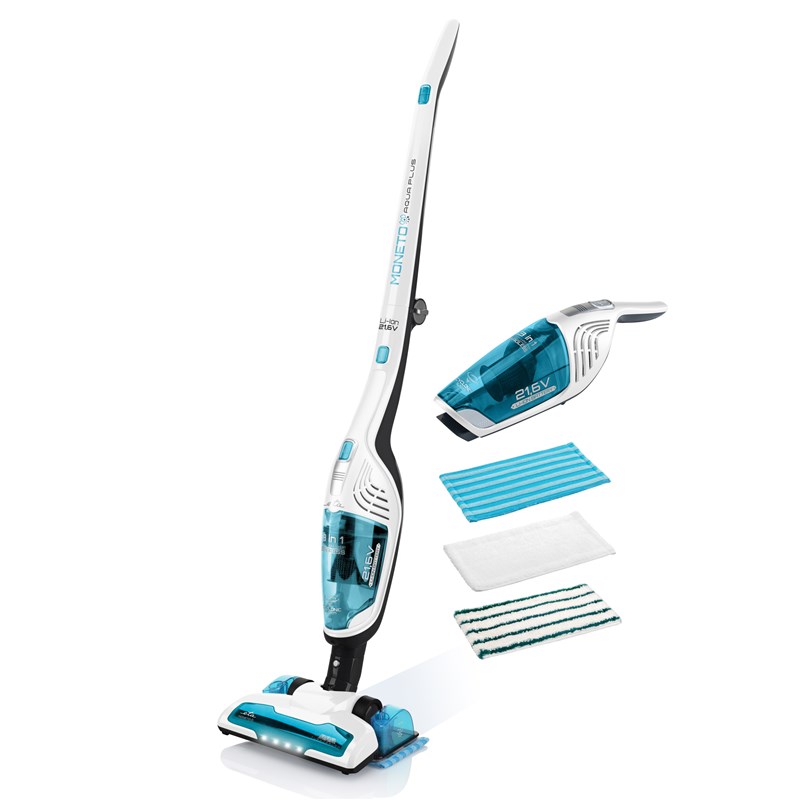 ETA - Vacuum Cleaner - ETA645390000 Moneto II Aqua Plus - Cordless operating - Handstick 3in1 - Washing function - N/A W - 21.6 V - Operating time (max) 50 min - White/Blue