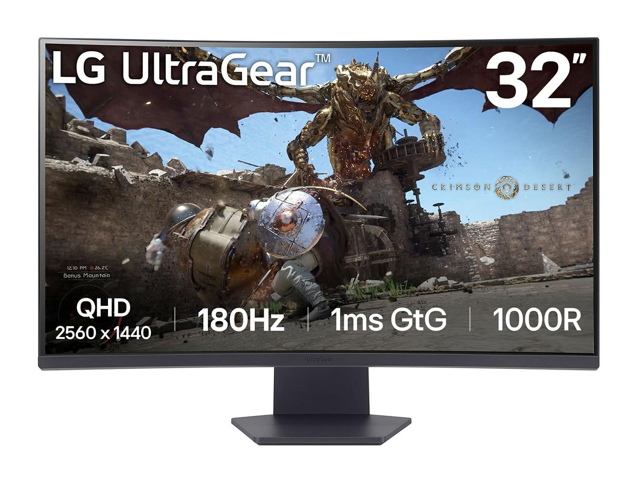 LCD Monitor|LG|32GS60QC-B|32"|Gaming/Curved|Panel VA|2560x1440|16:9|180 Hz|Matte|1 ms|Tilt|32GS60QC-B