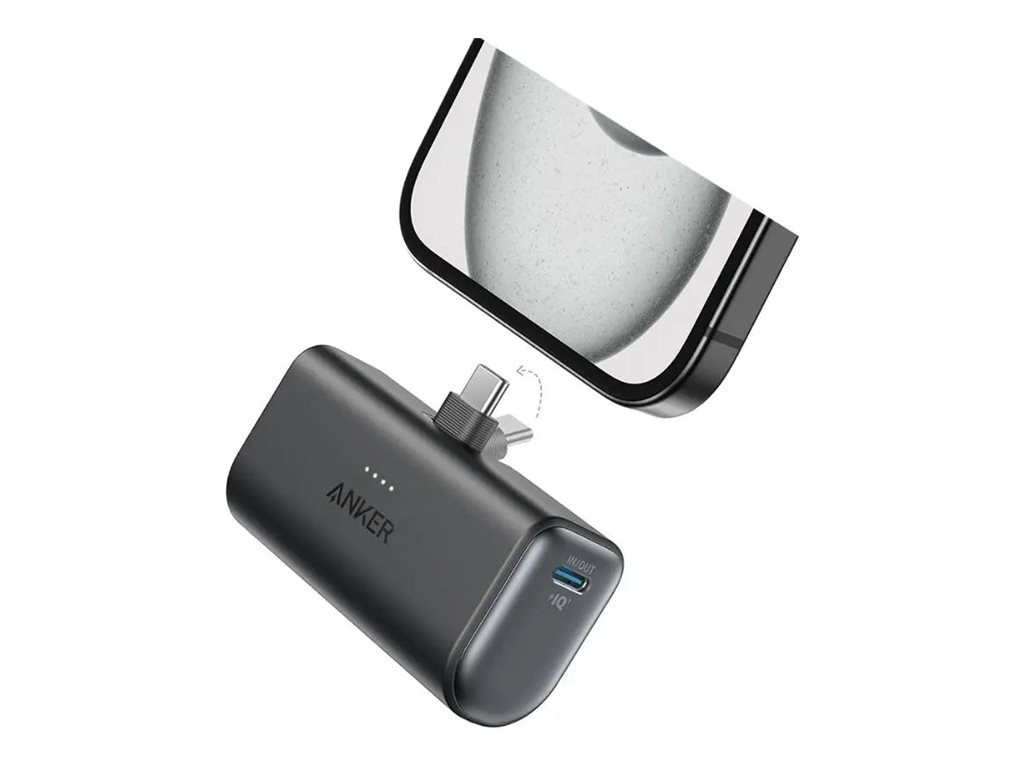 Anker Nano Power Bank Built-In with USB-C Connector - A1653H11 - 5000 mAh - Black