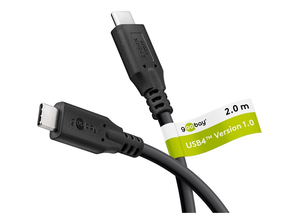 Goobay - USB-C Cable, USB4, 100 W, 20 Gbit/s, Power Delivery, 2 m - 74197