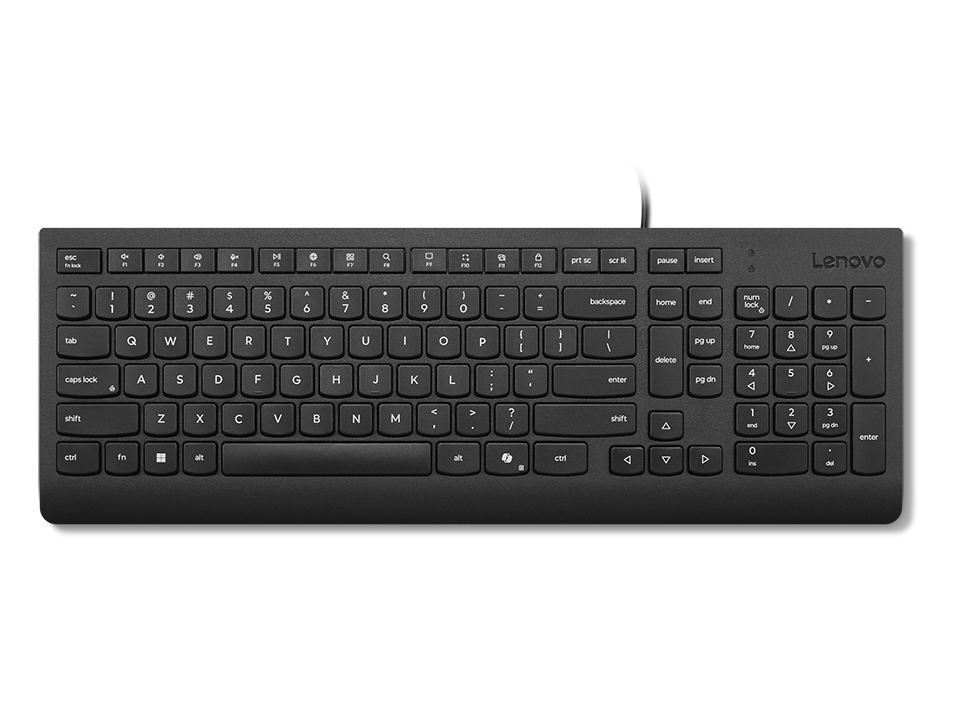 Lenovo Keyboard - Essential - Keyboard - Wired - US English - Black