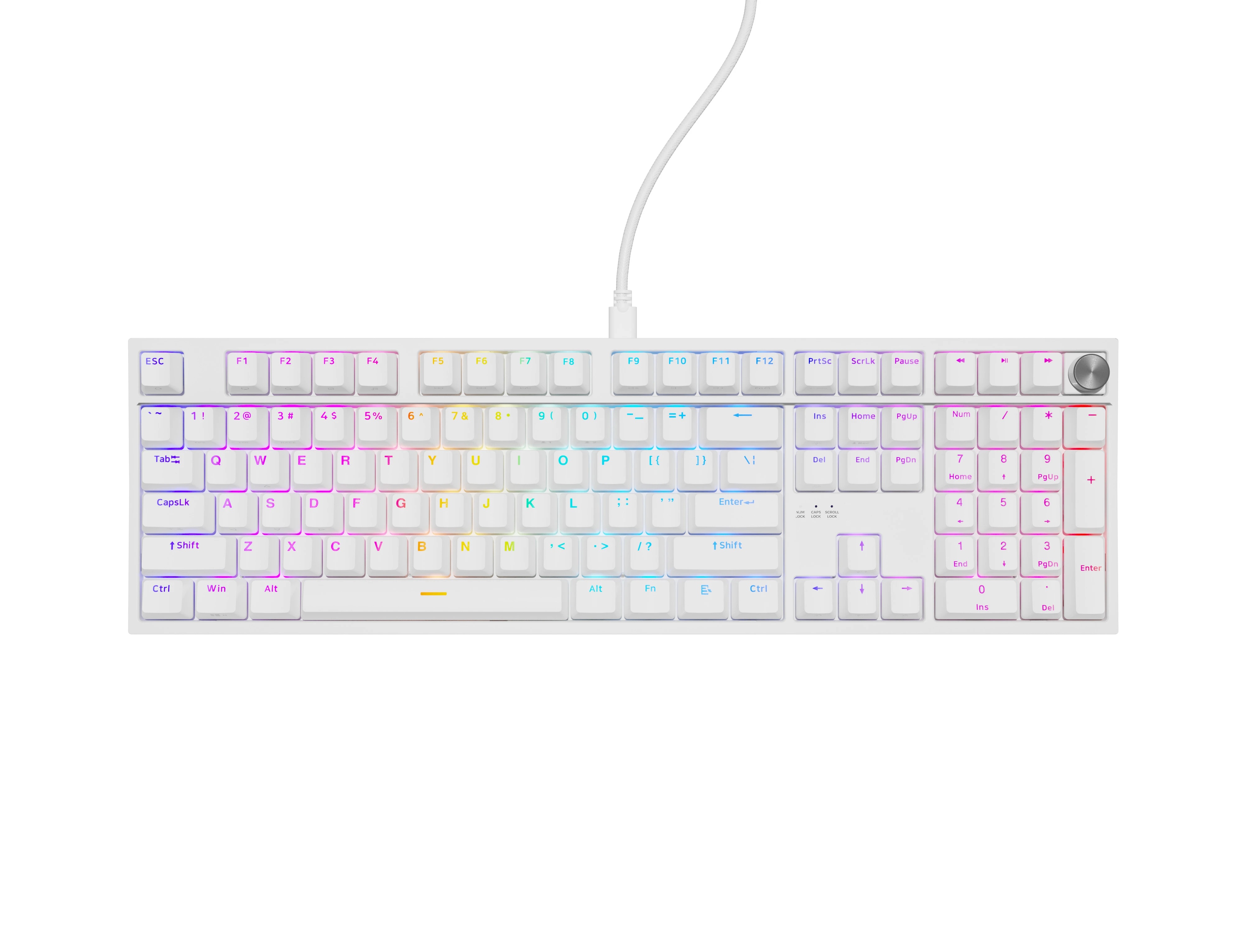 Genesis Thor 404 - Mechanical Gaming Keyboard - Wired - US - Outemu Peach Silent - White