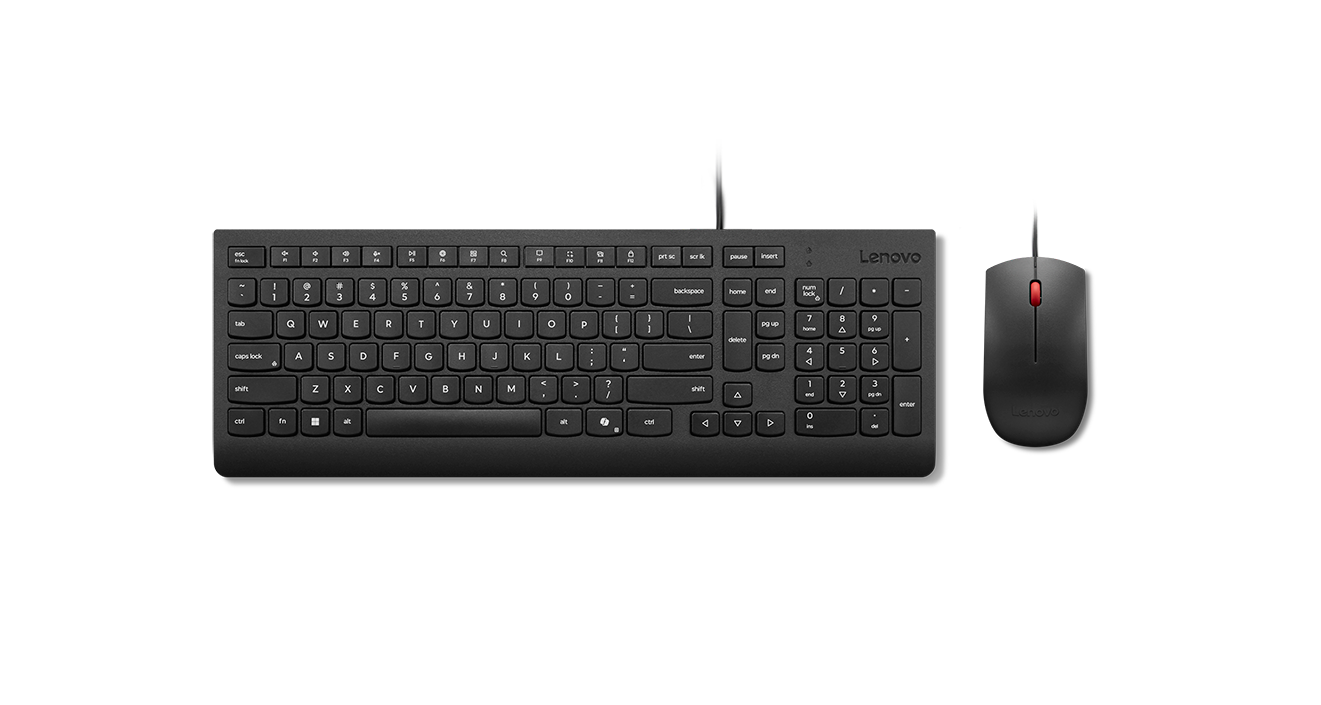 Lenovo Essential Wired Combo Keyboard and Mouse - Keyboard and Mouse Set - Wired - Mouse included - Lithuanian - Black