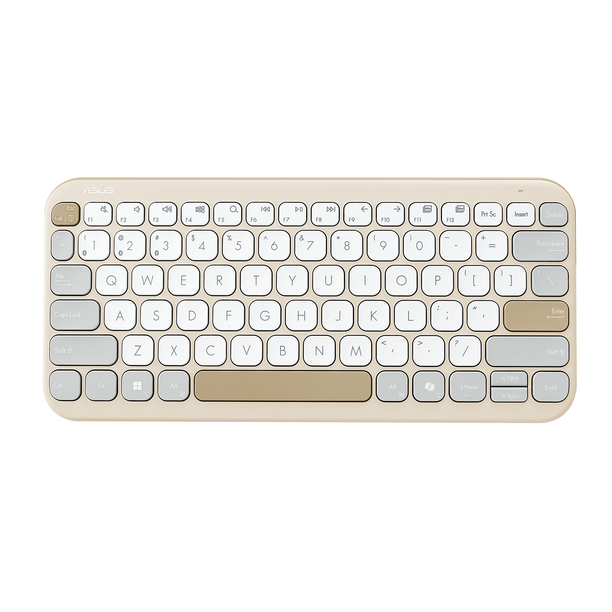 Asus Marshmallow KW100 - Keyboard - Wireless - US International - Oat Milk