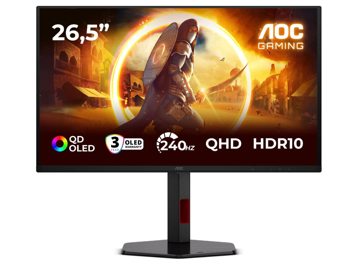 AOC - Q27G4ZDR - 27 " - QD-OLED - QHD - 16:9 - 240 Hz - 0.03 ms - 2560 x 1440 pixels - 400 cd/m² - HDMI ports quantity 2 - Black