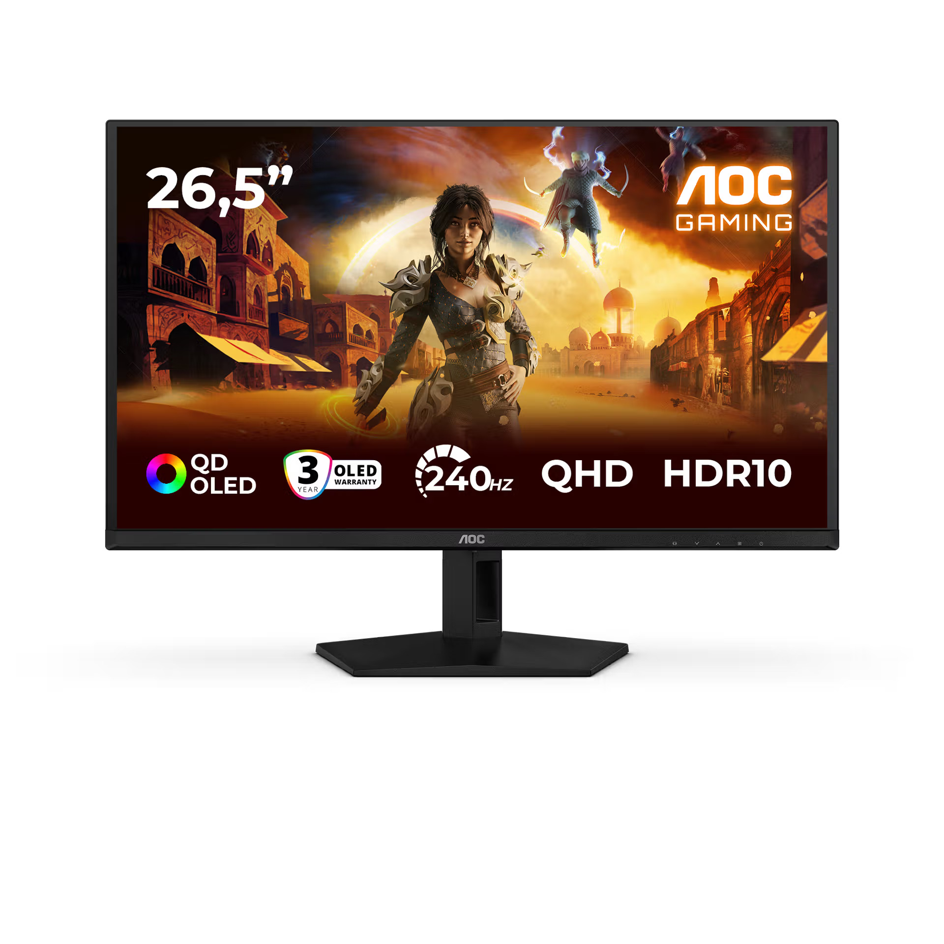 AOC Q27G41ZDF - 27 " - QD-OLED - QHD - 16:9 - 240 Hz - 0.03 ms - 2560 x 1440 pixels - 400 cd/m² - HDMI ports quantity 1 - Black