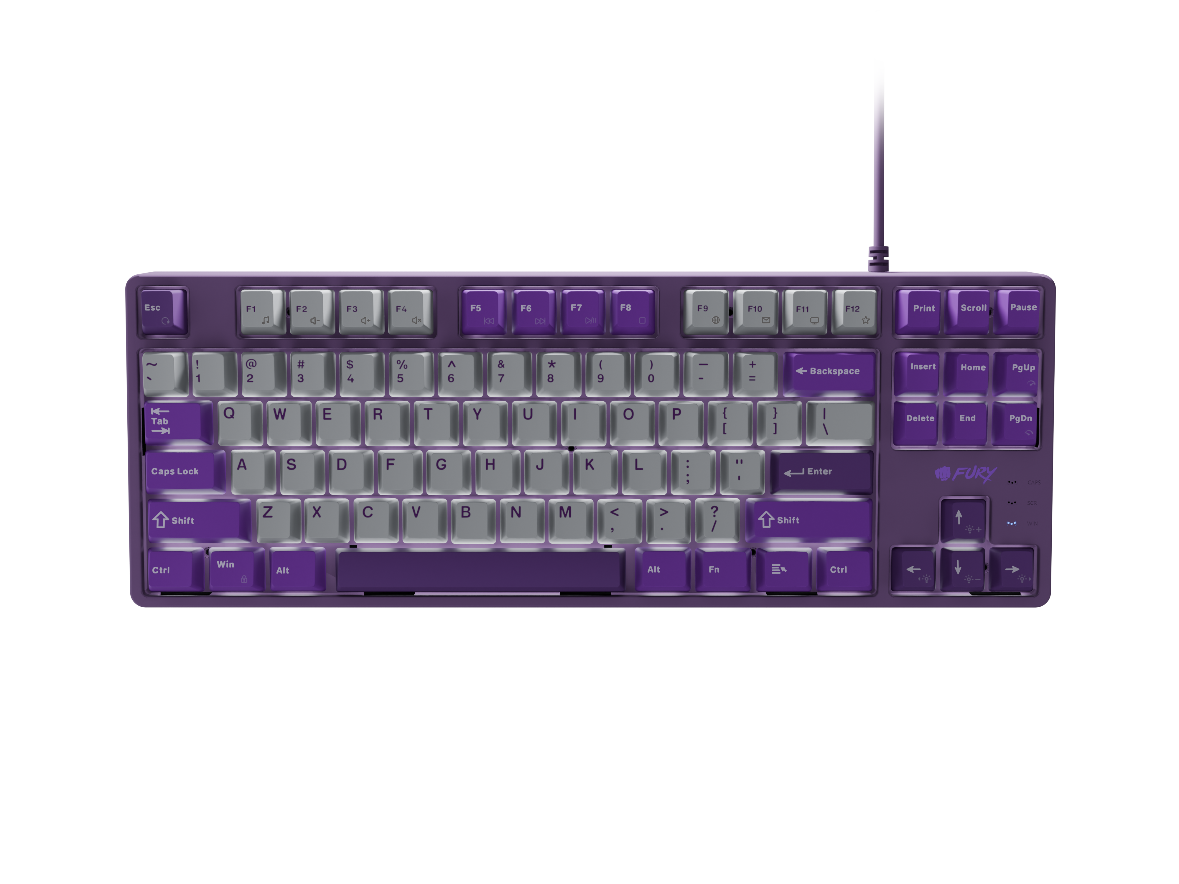 Fury - Kanabo K2 - Gaming Keyboard - Wired - US - Linear - Gray/Purple